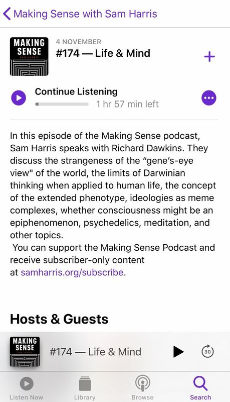Listen to Making Sense with Sam Harris