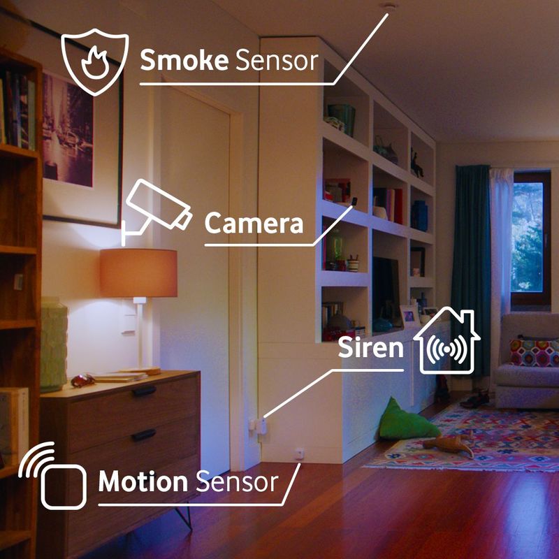 The V-Home Hub comes with a sensor and camera.